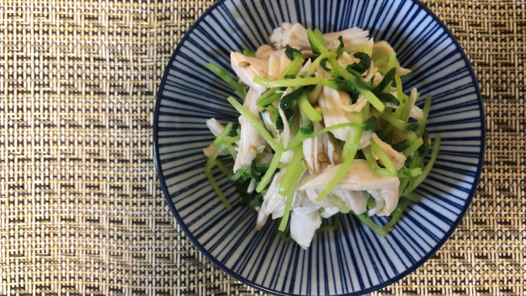 ささみと豆苗の胡麻和え