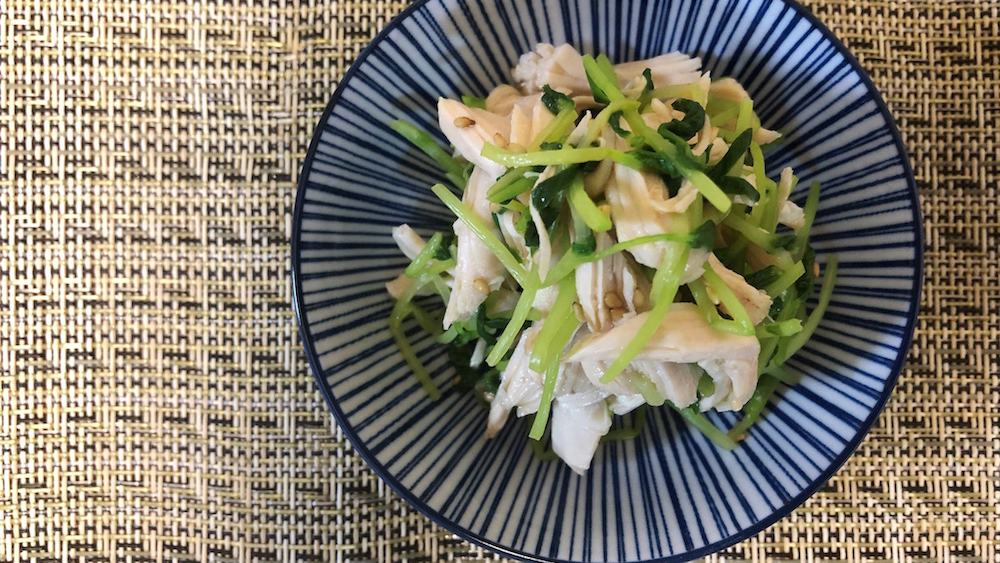 ささみと豆苗の胡麻和え