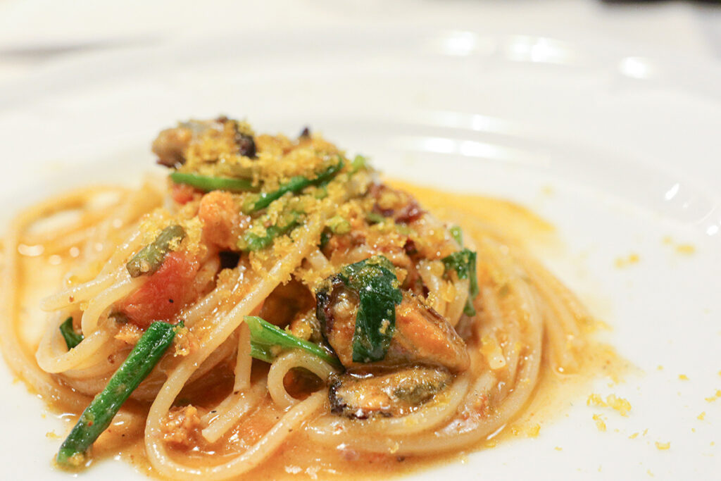 倉敷美観地区『トラットリアはしまや』のディナー、パスタ